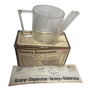 Vintage Moan Gravy Separator Kitchen Tool Clear Original Box